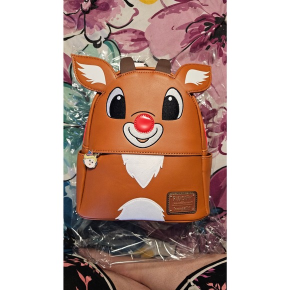 Exclusive Loungefly Rudolph the Red-Nosed Reindeer Light Up Backpack - Picture 5 of 10